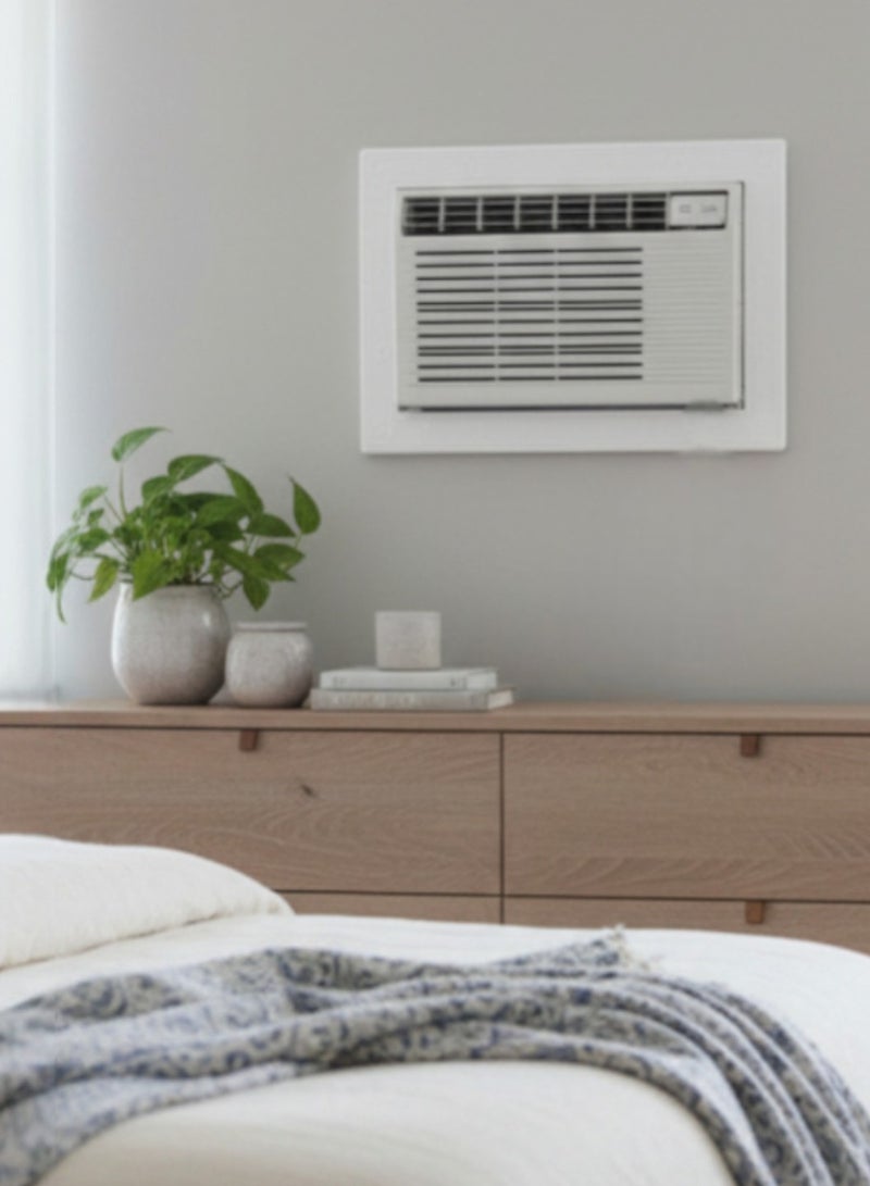 بهنس برواز مكيف شباك ذكي ابيض بلاستيك جاهز عالي الجودة براويز مكيفات شباك لاحاجة الى مسامير التثبيت اطار و ديكور المكيف الشباك مانعة للغبار والحشرات يحافظ على هواء التكييف كاملا بالغرفة سهولة الفك التركيب التنظيف - Image 1